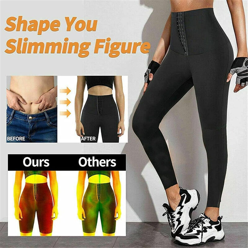 ويوبلز بنطال ساونا نسائي حراري لتنحيف الجسم والخصر، شورت عالي الخصر للساونا، بدلة ساونا رياضية، بنطال ضيق قابل للتعديل لتنحيف الخصر - Image 4